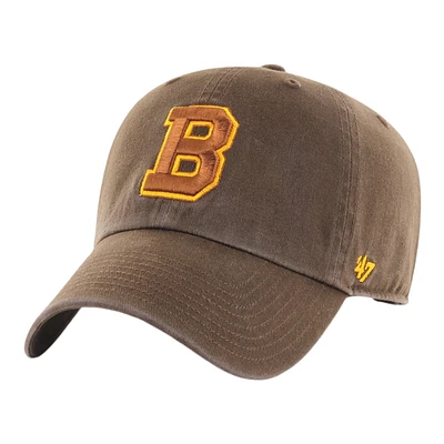 NHL Boston Bruins '47 Brand Brown Vintage Clean Up Cap