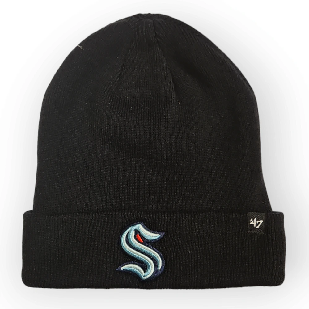 NHL Seattle Kraken '47 Brand Black Raised Cuff Beanie