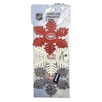 NHL Montreal Canadiens Glitter Snowflake Ornaments (3 pack)