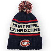 NHL Montreal Canadiens Navy Pillow Knit with Pom Pom Raised Cuff Beanie