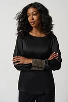 Puff Sleeves Satin Top