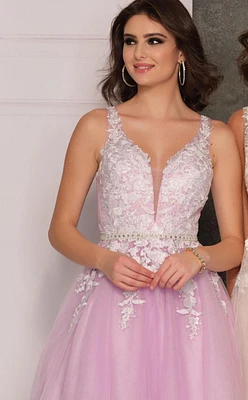 Pearl Waistband Cocktail Gown