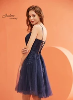 Lace Tulle Corset Back Short Dress