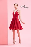 Sparkle Chiffon Tie Back Dress