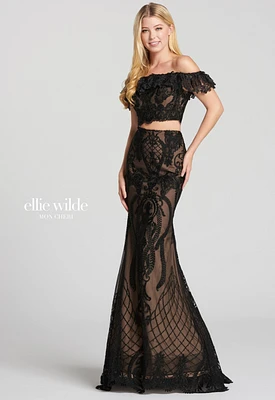 Two-Piece Tulle & Lace Gown