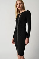 Silky Knit Rhinestone Detail Dress