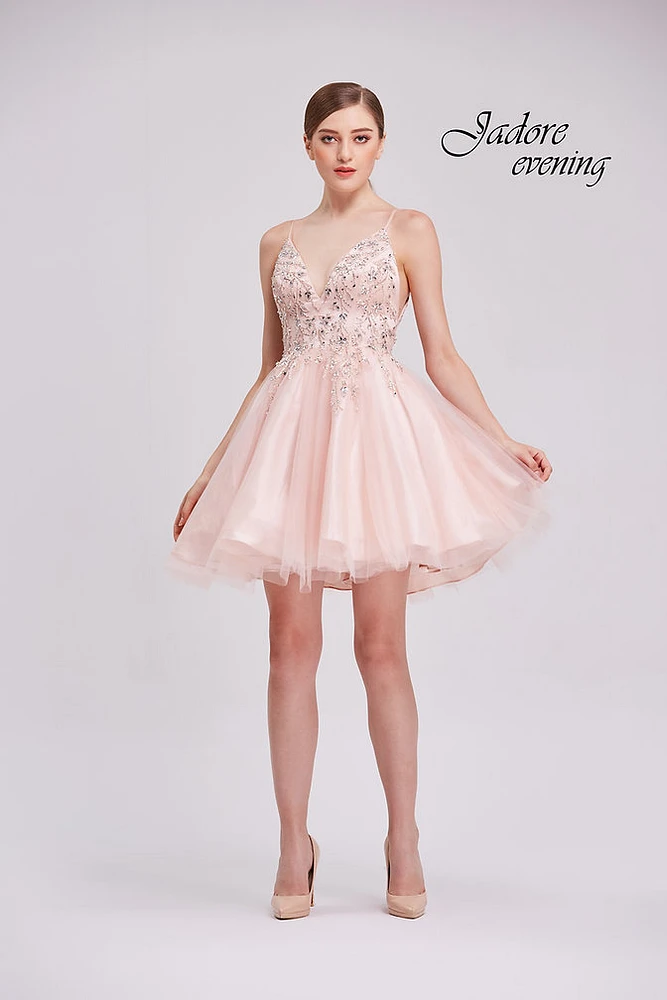 Embellished Bodice Tulle Dress