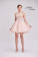 Embellished Bodice Tulle Dress