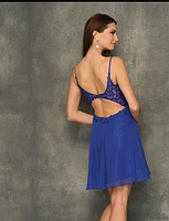 Sheer Midriff Cocktail Dress