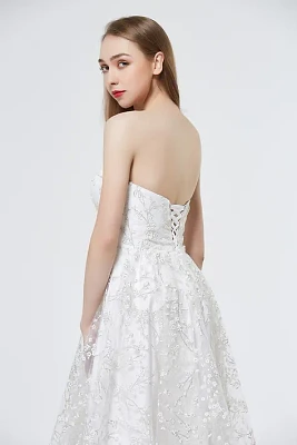 Glitter Tulle Strapless Sweetheart A-line Gown