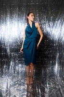 Cowl Neckline Midi Dress
