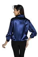Satin Front Tie Blouse