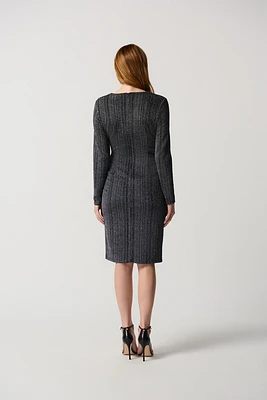 Striped Wrap Metallic Dress