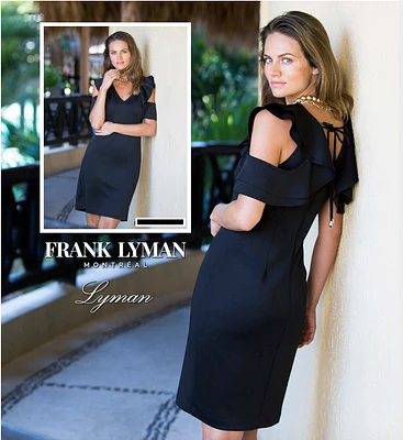Ruffled Cold Shoulder Dress