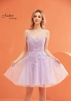 Sparkle Tulle Lace Short Dress
