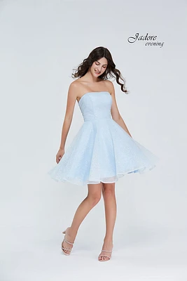 Glitter Strapless Short Dress