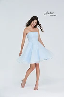 Glitter Strapless Short Dress