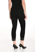 Ankle-Length Embellished Hem Jeans