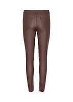 COATED SLIM FIT LEATHER PANTS