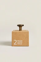 SET OF ROUND BRASS KNOBS (SET OF 2)