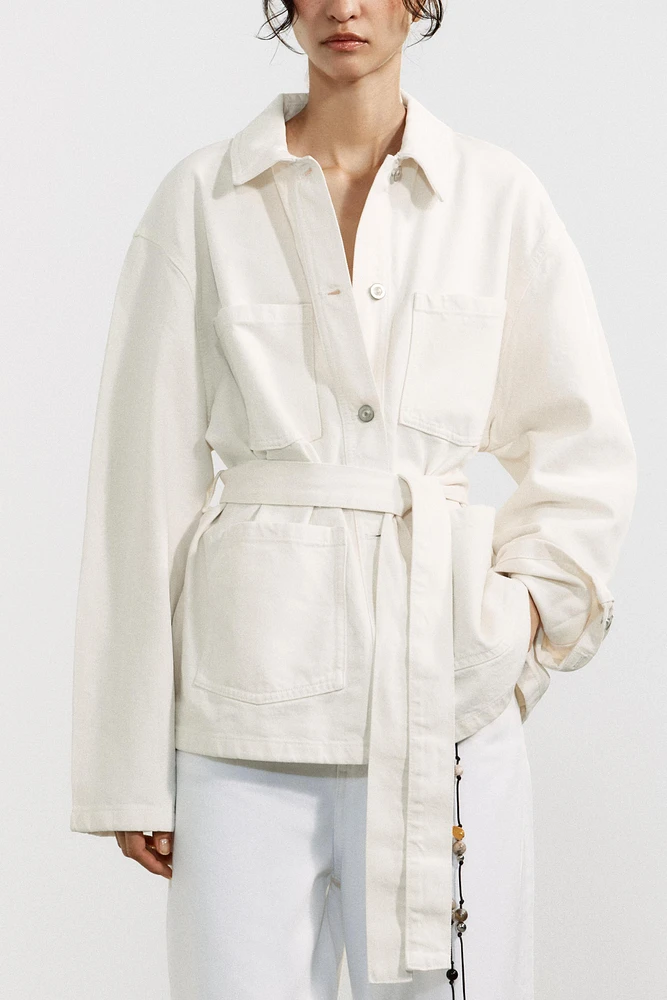 BELTED TRF DENIM JACKET