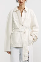 BELTED TRF DENIM JACKET