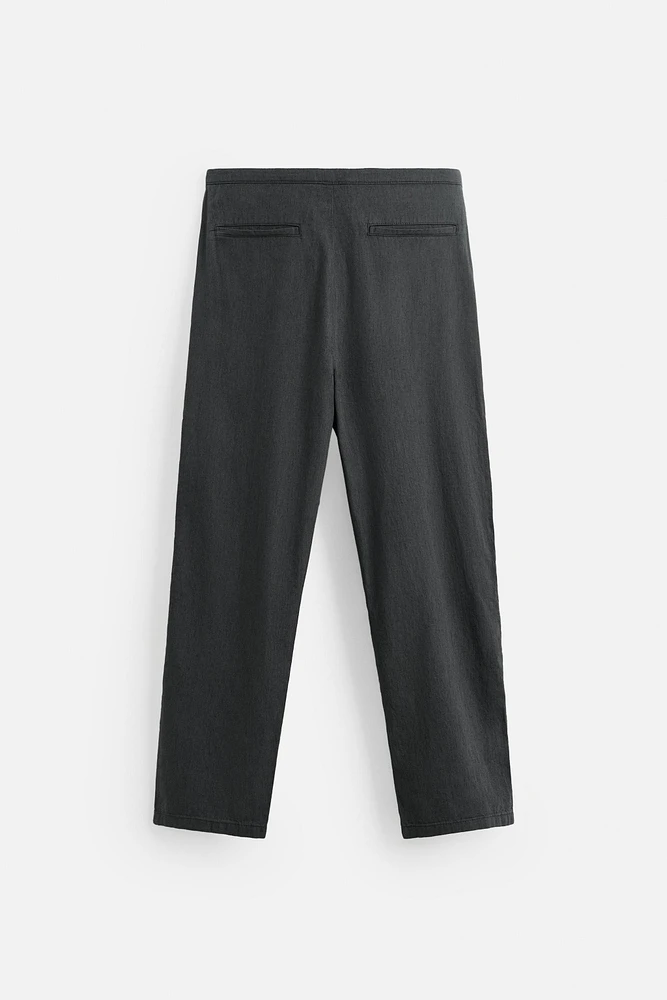 COTTON LINEN PANTS