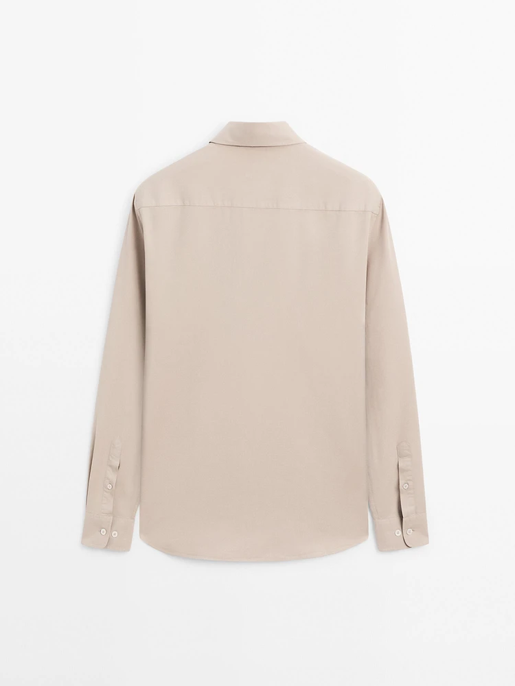 Chemise serge regular fit en coton mélangé