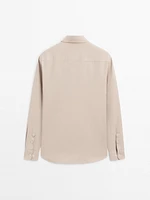 Chemise serge regular fit en coton mélangé