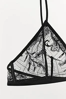 EMBROIDERED LACE TRIANGLE BRALETTE