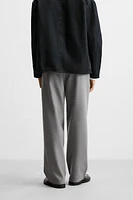 TEXTURED STRAIGHT FIT PANTS