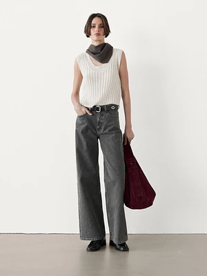 Wool blend knit top