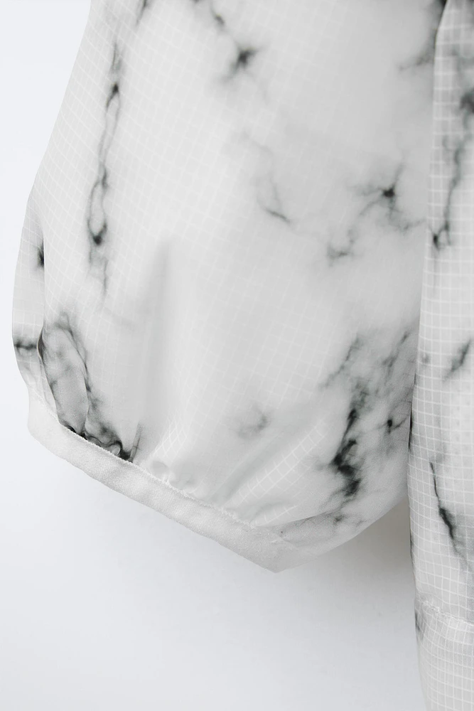 TIE-DYE SPORTY HOODED RAINCOAT