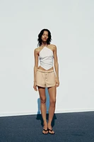 FOLD-OVER WAIST MINI SHORTS
