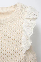 TOP EN MAILLE DENTELLE
