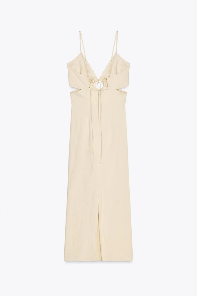 CUT OUT RUSTIC MIDI DRESS