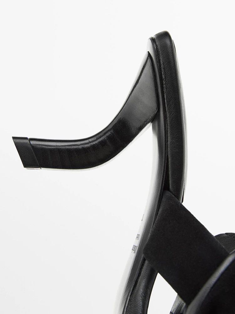 Suede high-heel sandals with tie detail - Limited Edition
