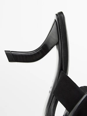 Suede high-heel sandals with tie detail - Limited Edition