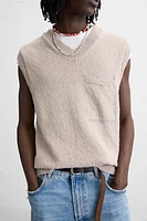 GILET EN MAILLE TEXTURÉE