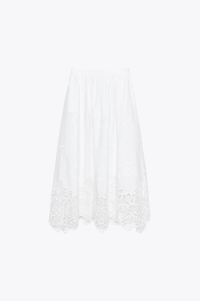 JUPE MIDI BRODERIES ZW COLLECTION