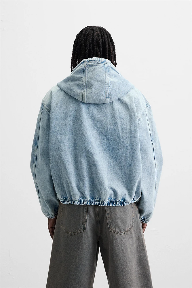 HOODED DENIM JACKET