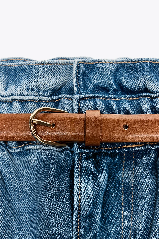 BERMUDA Z1975 EN JEAN PAPERBAG CEINTURE