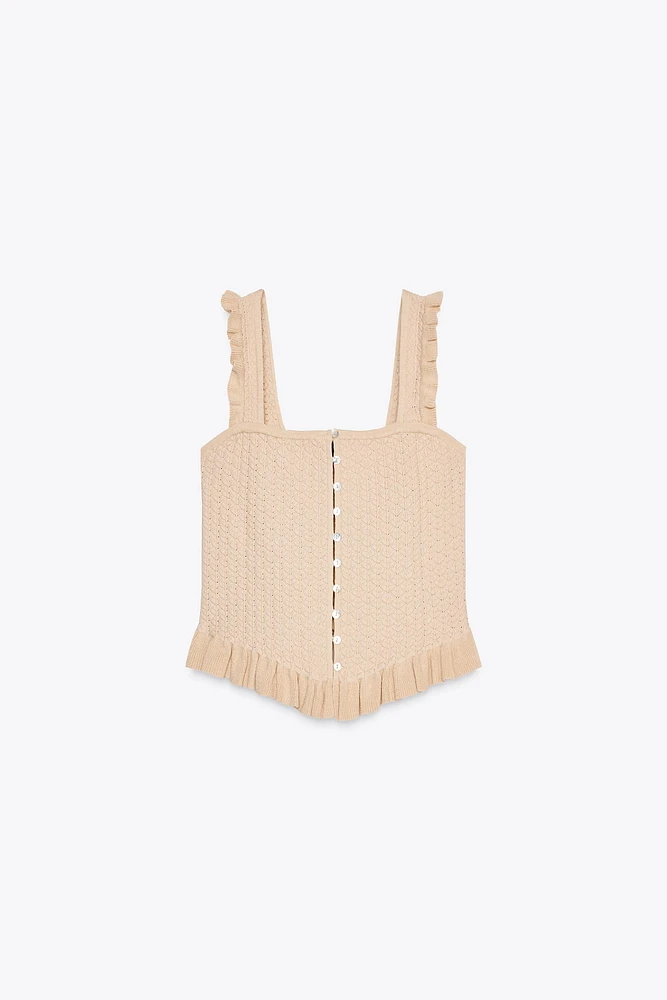 TOP EN MAILLE STYLE CORSET