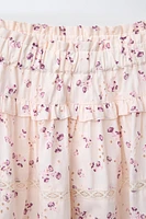 LACE INSERT FLORAL SKIRT