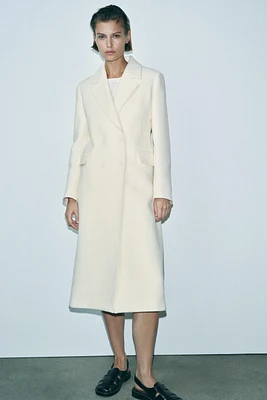 WOOL BLEND DOUBLE BREASTED COAT ZW COLLECTION