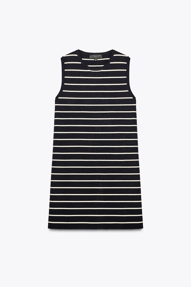 STRIPED KNIT MINI DRESS