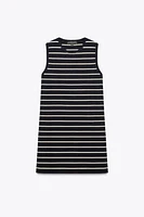 STRIPED KNIT MINI DRESS