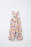 FLORAL LINEN BLEND LONG JUMPSUIT