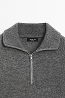 Mock neck knit sweater