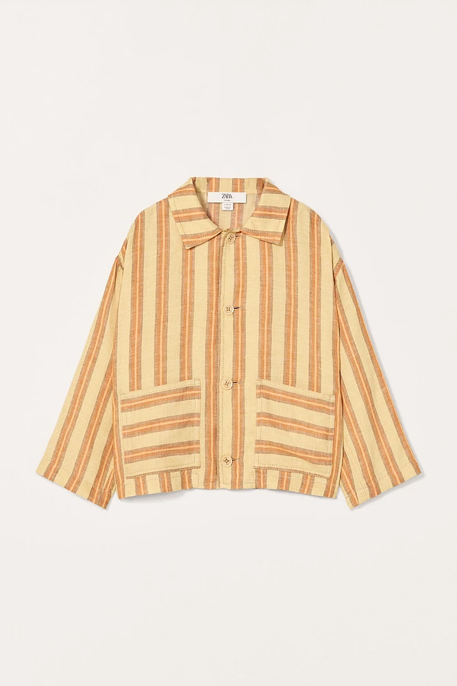 CHEMISE À RAYURES 100 % LIN ÉDITION LIMITÉE